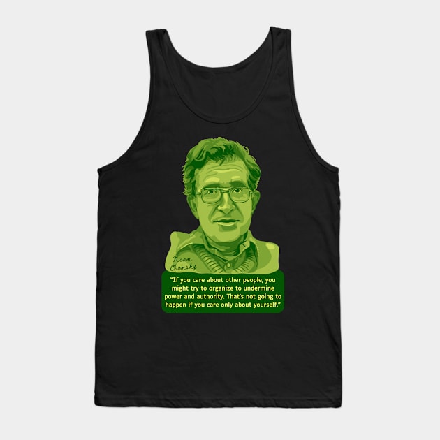 Noam Chomsky Portrait and Quote Tank Top by Slightly Unhinged